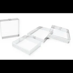 Cercles à Tarte Individuels Perforés Carrés 8 cm (x4) Scrapcooking