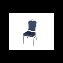 Chaise Empilable Argentée avec Assise Bleue Elysée Lyrose