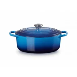 Cocotte en Fonte Ovale 29 cm Azur Le Creuset Signature