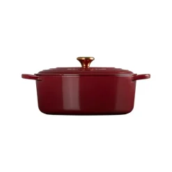 Cocotte en Fonte Ovale 31 cm Garnet Bouton Doré Le Creuset Signature