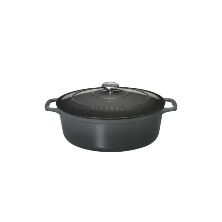 Cocotte en Fonte Ovale 25 cm Caviar Chasseur