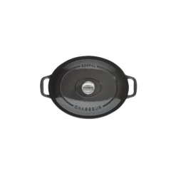 Cocotte en Fonte Ovale 33 cm Caviar Chasseur