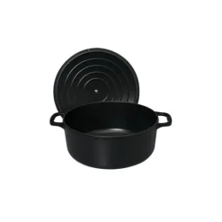 Cocotte en Fonte Ronde 22 cm Noir Mat Chasseur