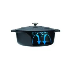 Cocotte en Fonte Ronde 24 cm Noir Mat Chasseur