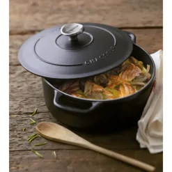 Cocotte en Fonte Ronde 18 cm Noir Mat Chasseur