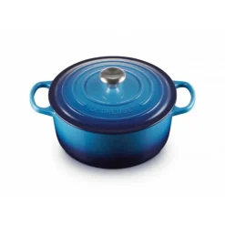 Cocotte en fonte Ronde 24 cm Azur Le Creuset Signature