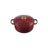Cocotte en Fonte Ronde 20 cm Garnet Bouton Doré Le Creuset Signature