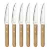 Coffret 6 Couteaux Steak Pizza Bois 21,5 cm Amefa
