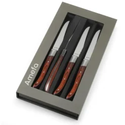 Coffret 4 Couteaux Steak Royal Steak Bois 22,5 cm Amefa