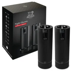 Coffret 2 Moulins Electriques Sel & Poivre Noir Mat 15 cm Peugeot