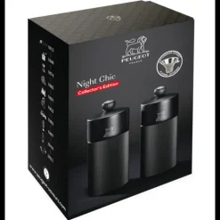 Coffret 2 Moulins Manuels Sel & Poivre Noir Mat 12 cm + Entonnoir Peugeot