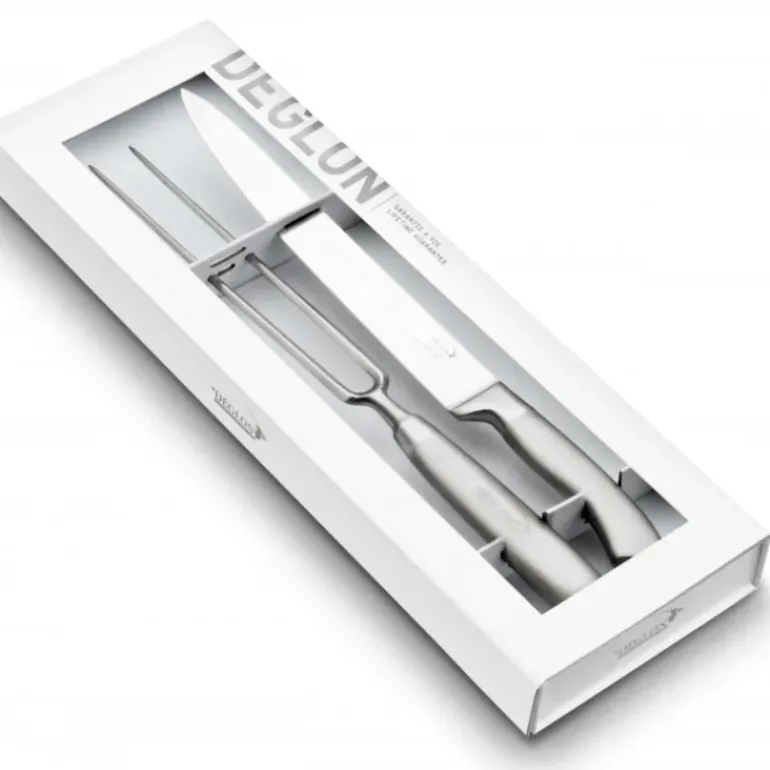 Coffret Découpe Viande Couteau à Découper 22 cm et Fourchette Diapason 21 cm Oryx Déglon