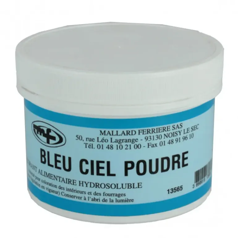Colorant alimentaire Bleu Ciel E133 Poudre Hydrosoluble 100g