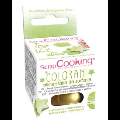 Colorant Alimentaire de Surface Irisé Vert Citron 5 g Scrapcooking