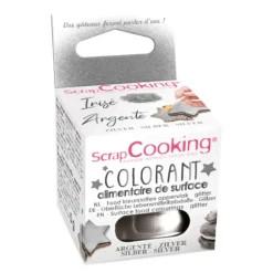 Colorant Alimentaire de Surface Irisé Argent 5 g ScrapCooking