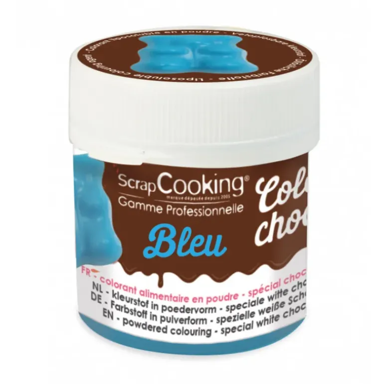 Colorant Alimentaire en Poudre Liposoluble Bleu 5g Color'Choco Scrapcooking