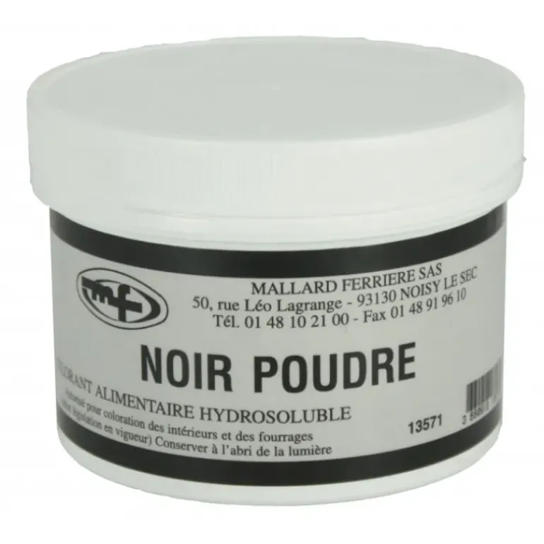 Colorant alimentaire Noir Charbon E153 Poudre Hydrosoluble 50g