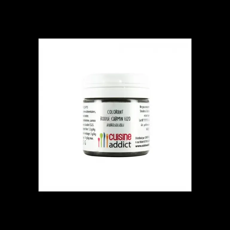 Colorant alimentaire Rouge Carmin E120 25g Poudre Hydrosoluble Cuisineaddict