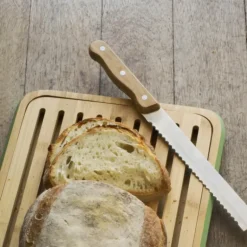Couteau à Pain Inox et Bambou 32 cm Pebbly