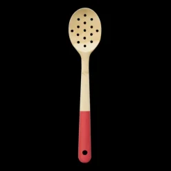 Cuillère de Cuisine Ajourée Bambou 30 cm Rouge Pebbly