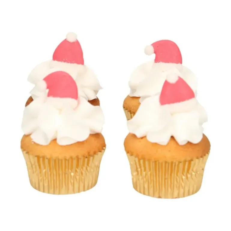 Décor en Sucre Bonnet de Père Noël (x8) Funcakes
