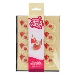 Décors Chocolat Blanc Père Noël (x12) Funcakes