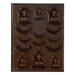 Décors Chocolat Noir Cimetière Halloween Funcakes (x12)