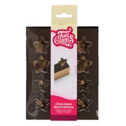 Décors Chocolat Noir Étoiles Or (x12) Funcakes