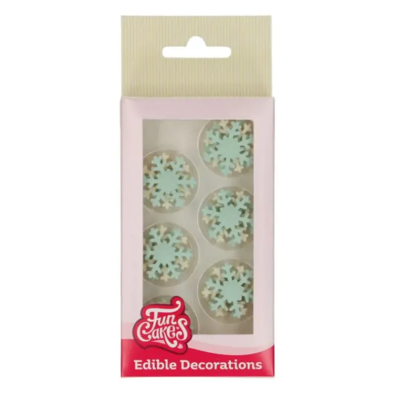 Décors en Pâte à Sucre Flocons de Neige (x12) Funcakes
