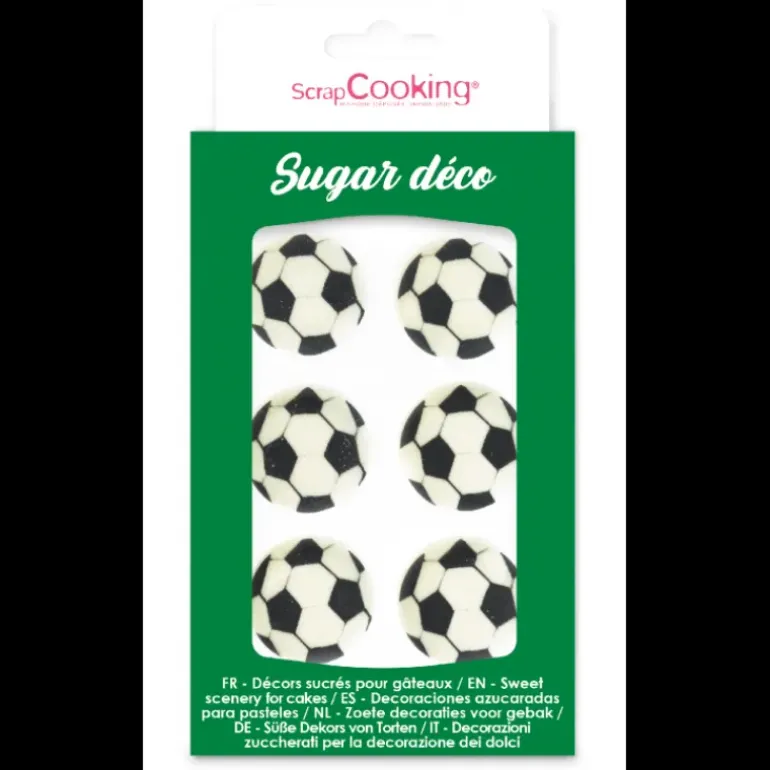 Décors en Sucre Ballons de Foot (x6) Scrapcooking