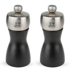 Duo Moulin à Poivre et à Sel Fidji 12 cm Noir-Inox Peugeot