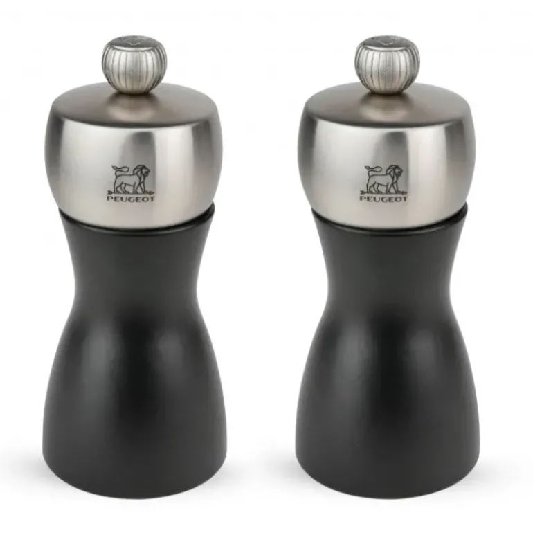 Duo Moulin à Poivre et à Sel Fidji 12 cm Noir-Inox Peugeot