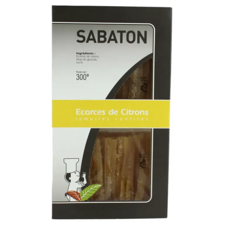 Ecorces Citron Confit en Lamelles 150 g (x2) Sabaton