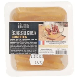 Ecorces Citron Confites en Lamelles 145 g Patisdécor