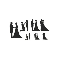 Emporte Pièce Silhouettes Mariés H.12.5 cm (x7)