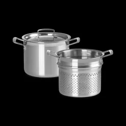 Faitout Inox 20 cm avec Panier Vapeur Le Creuset