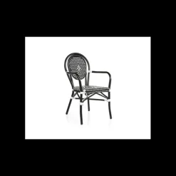 Fauteuil Tressé Bamboo Noir et Blanc Lyrose