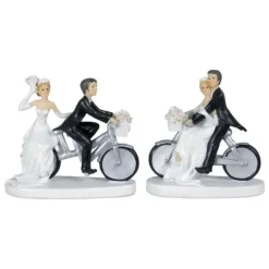 Figurine Mariage Couple à Vélo 13 cm (x2)