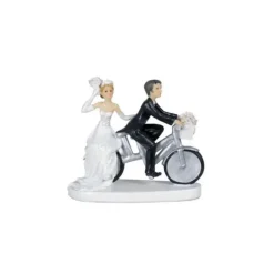 Figurine Mariage Couple à Vélo 13 cm (x2)