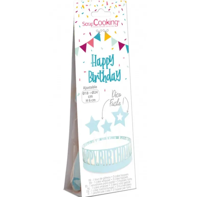 FIN DE SERIE Kit Décor Gâteau Anniversaire (4 pièces) Scrapcooking