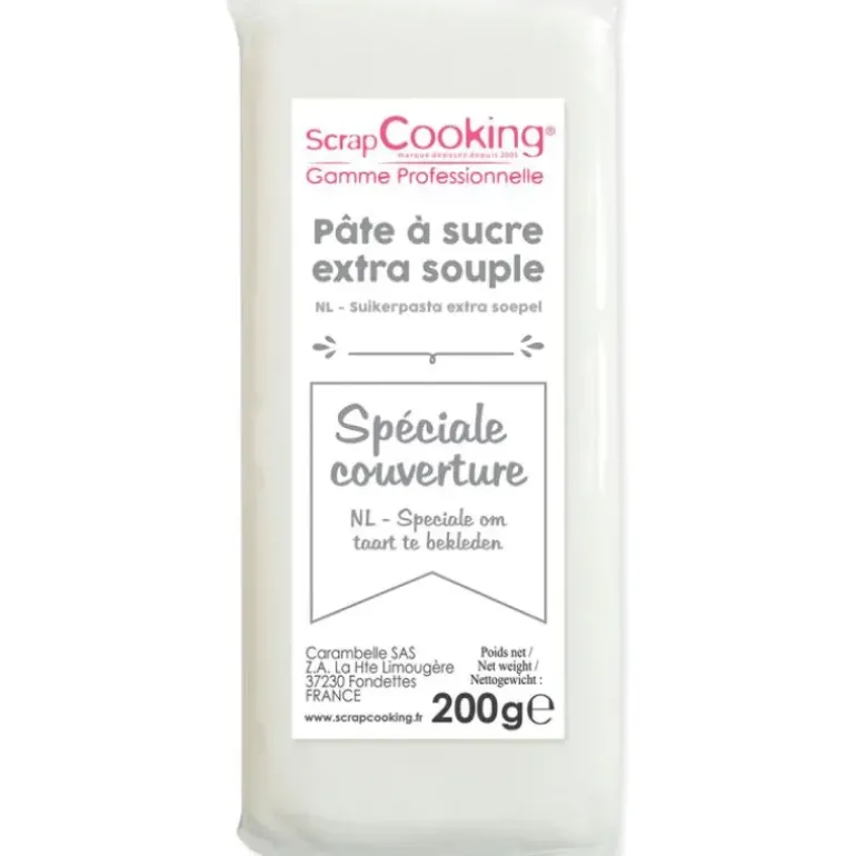 FIN DE SERIE Pâte à Sucre Blanche Spéciale Couverture 200g Scrapcooking