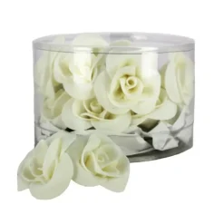 Fleur en sucre Roses Blanches Ø 3,5 cm (x15) Mallard Ferrière