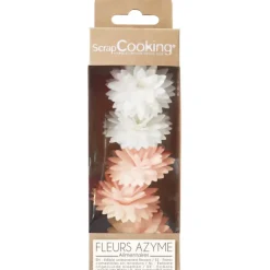 Fleurs Azyme Dahlias Blancs et Roses (x5) Scrapcooking