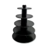 Grand Présentoir Noir Cupcakes 5 Etages Ronds Gatodéco
