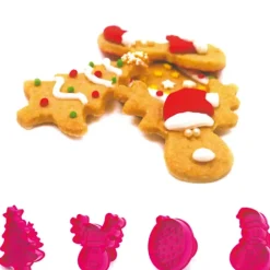 Kit 4 découpoirs à éjecteurs pour Biscuits Noël