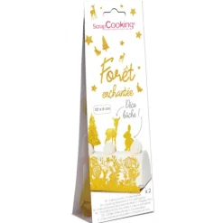 Kit Déco Bûche de Noël Dorée Forêt Enchantée Scrapcooking