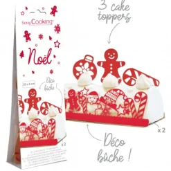 Kit Déco Bûche de Noël Rouge Scrapcooking