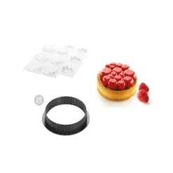 Kit Moule Silicone 6 Tartelettes Ø 80mm Paradis Silikomart Professional