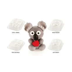 Kit Moules Chocolat Koala en PVC 15,5 cm x H 16 cm (x4) Silikomart Professional