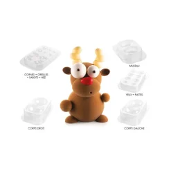 Kit Moules Chocolat Renne en PVC 14,7 cm x H 23,6 cm (x5) Silikomart Professional